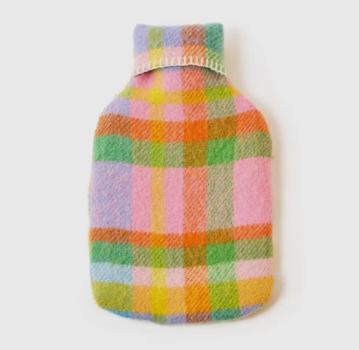 Rainbow Check Hot Water Bottle Cover & Bottle - THE BRISTOL ARTISAN