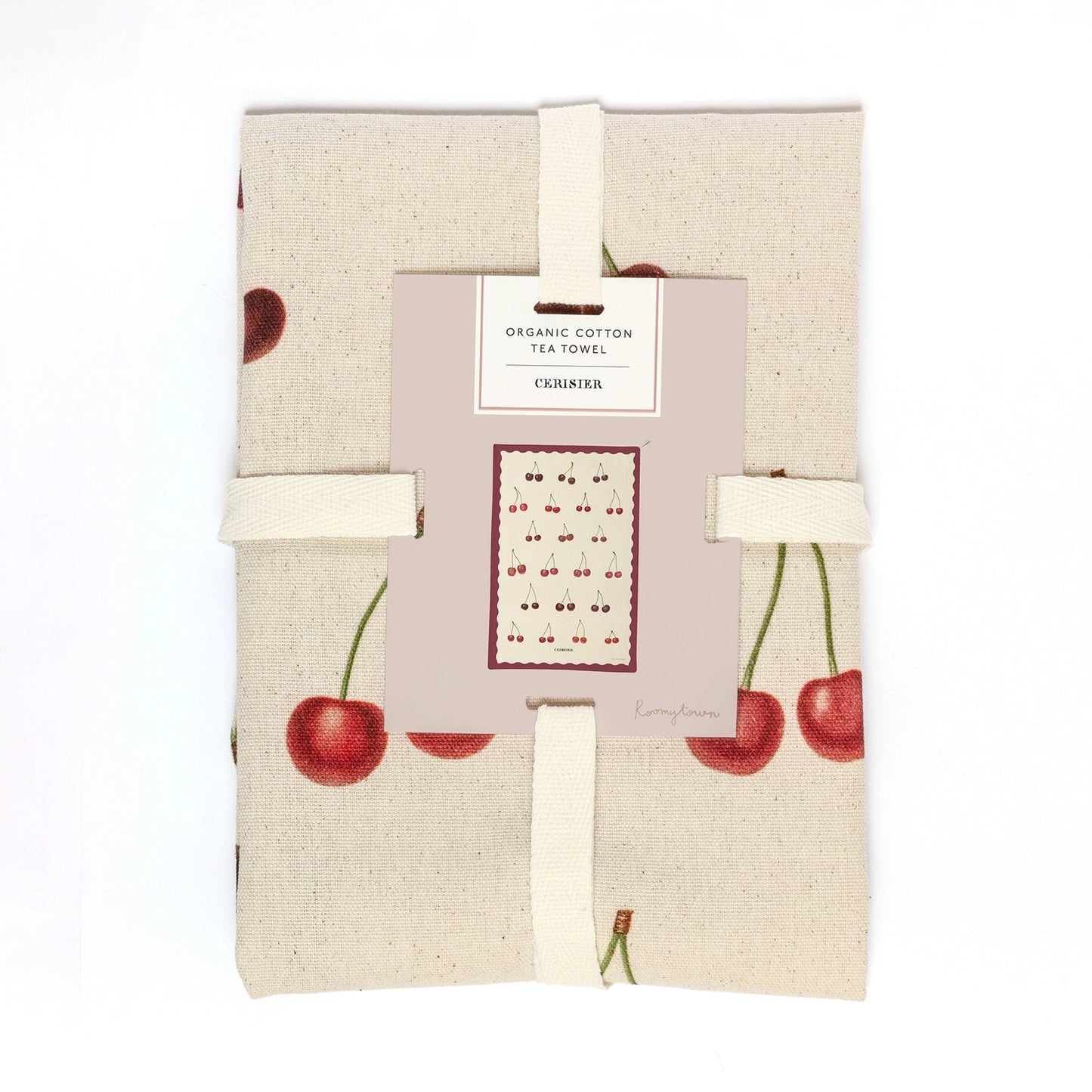 Organic Cotton Tea Towel - Cherries - THE BRISTOL ARTISAN