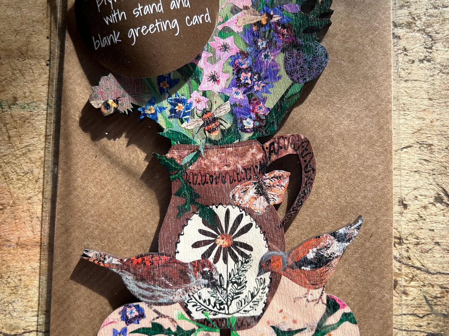 Summer Blooms Card with Birch Keepsake and Stand - THE BRISTOL ARTISAN