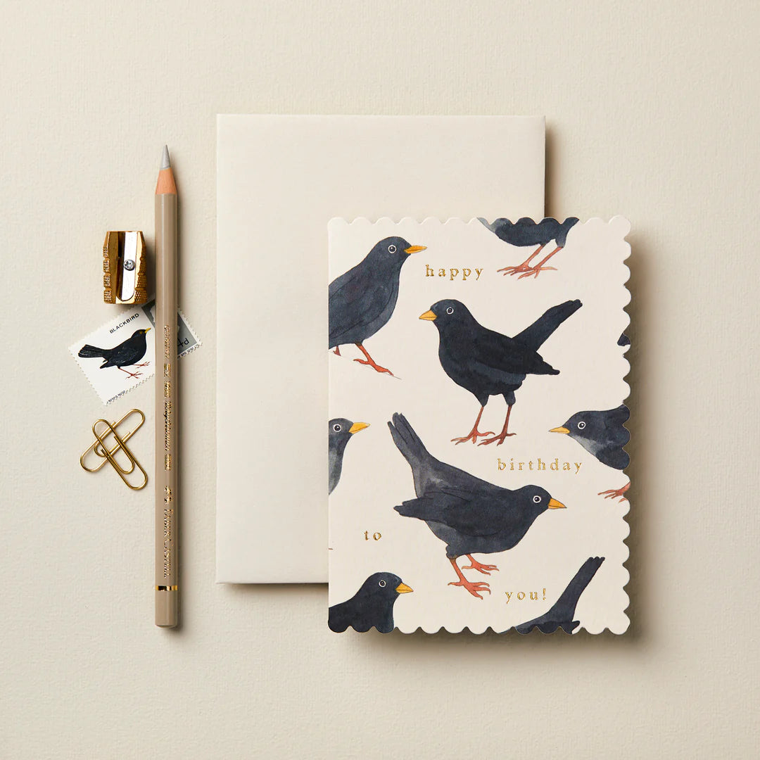 Blackbird 'Happy Birthday to You!' Card - THE BRISTOL ARTISAN