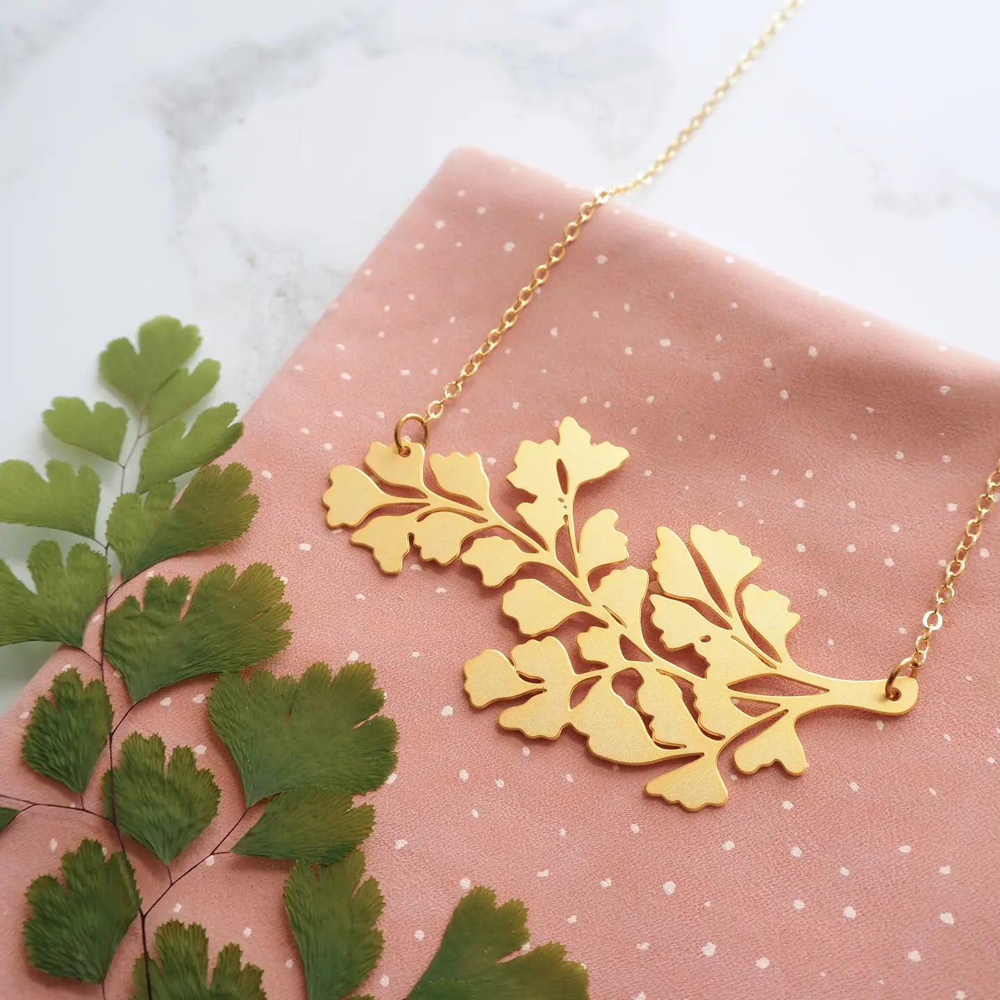 Maidenhair Fern Statement Necklace - THE BRISTOL ARTISAN