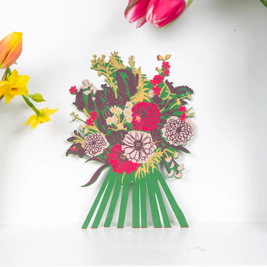 Marigolds Green Bouquet card - THE BRISTOL ARTISAN