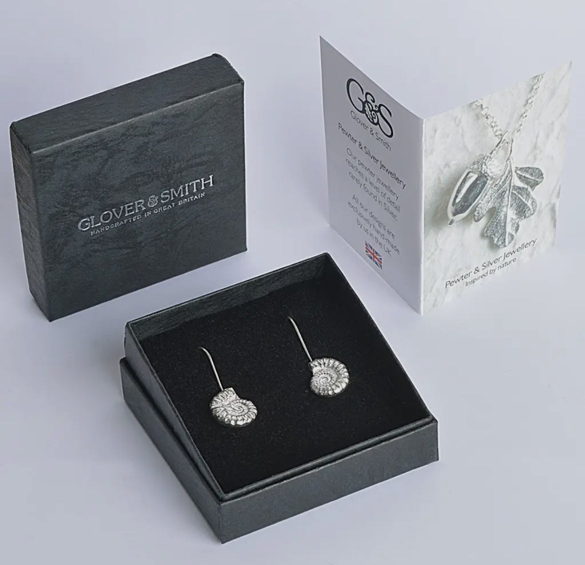 Ammonite Drop Earrings - THE BRISTOL ARTISAN