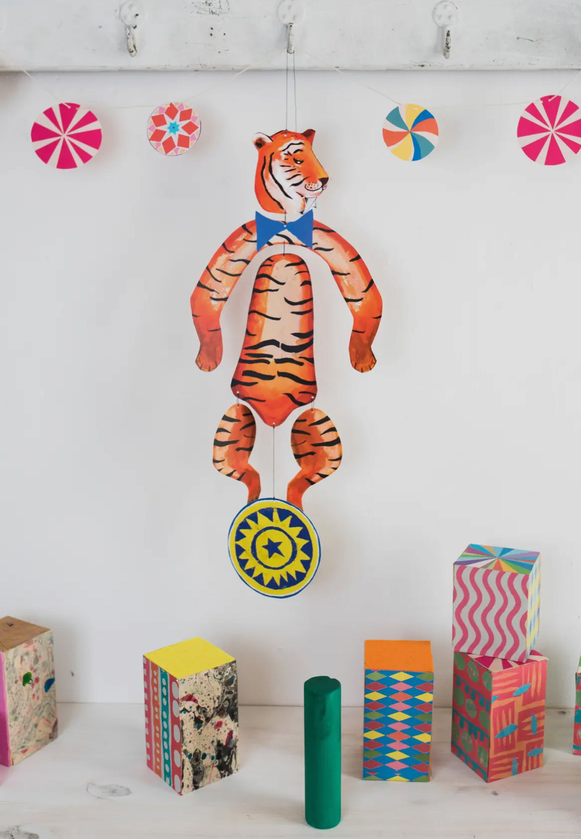 Nursery Room Circus Tiger Kinetic Mobile - THE BRISTOL ARTISAN