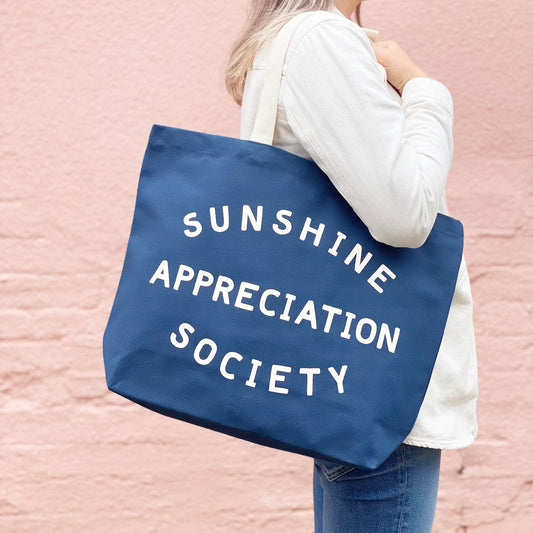Sunshine Appreciation Society Tote Bag - Navy - THE BRISTOL ARTISAN