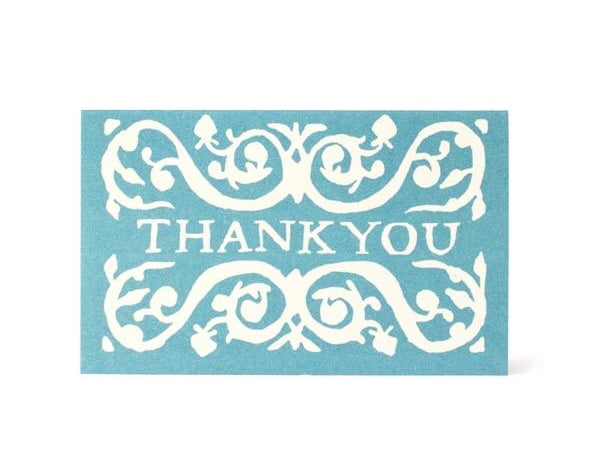 Blue Arabesque Thank You Gift Cards - pack of 6 - THE BRISTOL ARTISAN