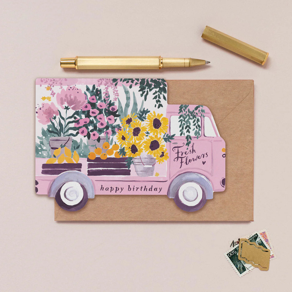 Flower Truck Birthday Card - THE BRISTOL ARTISAN