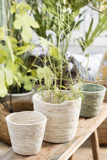 Plant Pot Storage Basket Small - Cream - THE BRISTOL ARTISAN