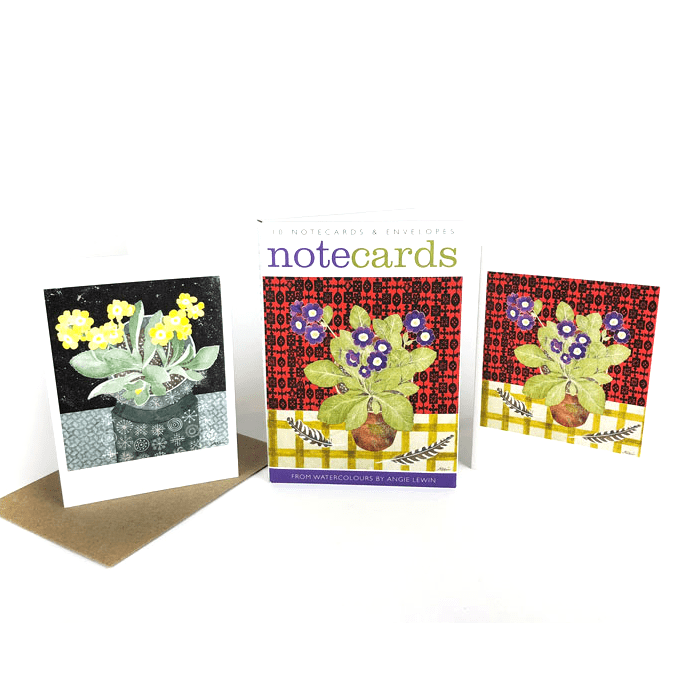 Set of 10 Notecards: Auricula Japanese Paper / Totem with Aricula - The Bristol Artisan Handmade Sustainable Gifts and Homewares.