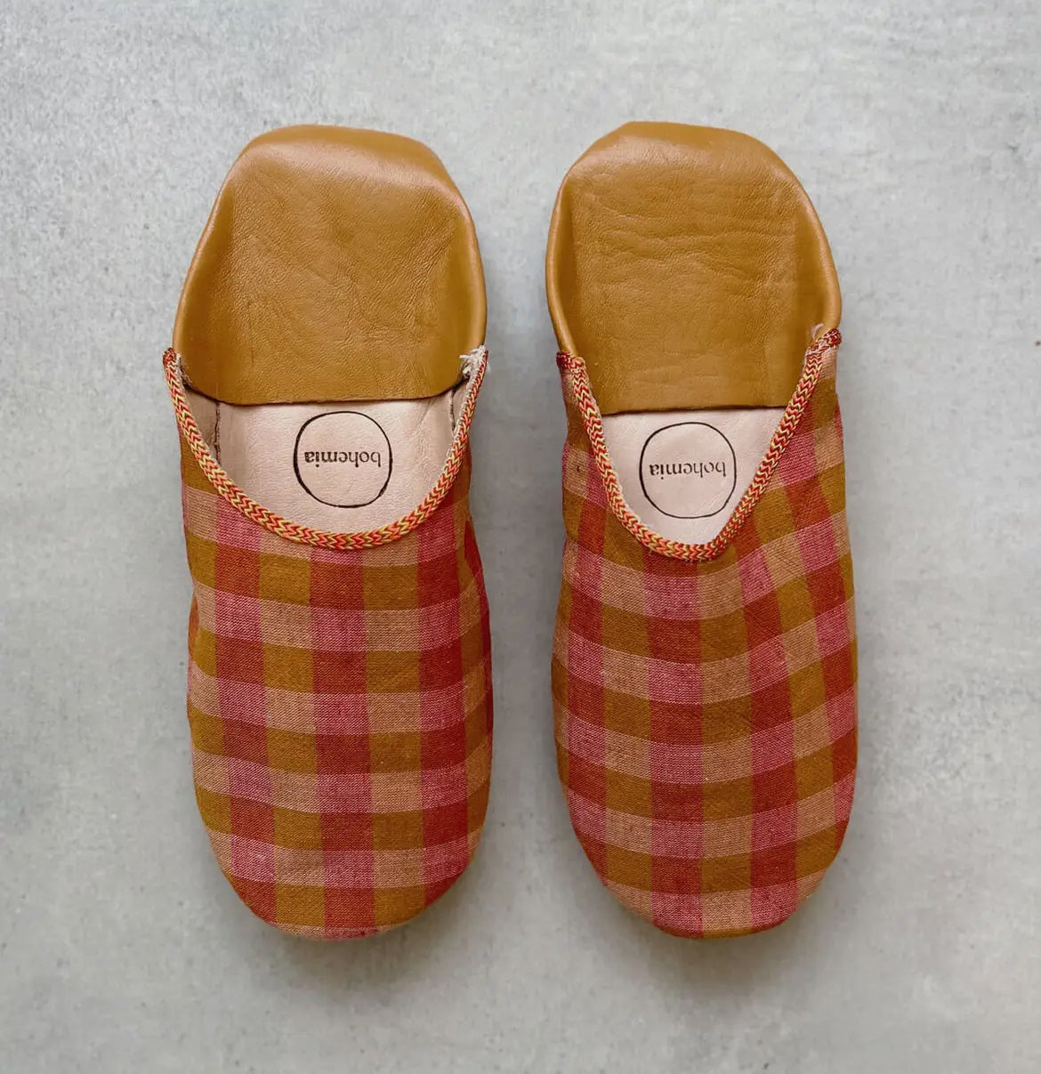 Linen Slippers, mustard/orange - THE BRISTOL ARTISAN