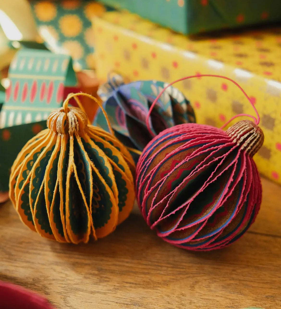 Yellow Honeycomb Bauble Decoration - THE BRISTOL ARTISAN