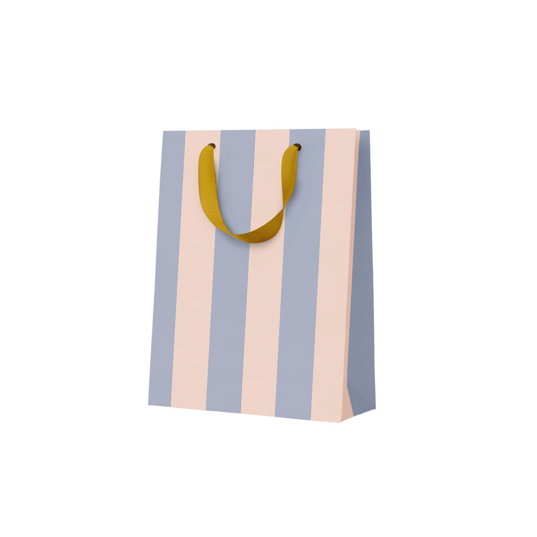 Blue and Cream Stripe Mini Gift Bag