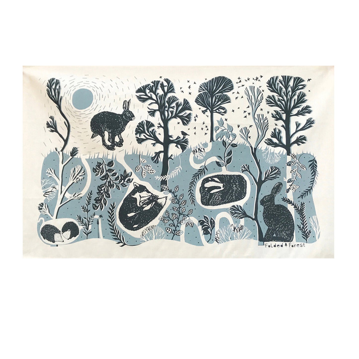 Leapng Hare cotton Tea Towel - THE BRISTOL ARTISAN