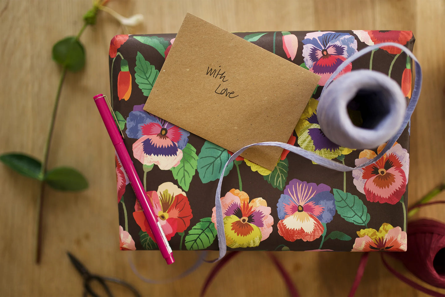 Gift Wrap - Pansies