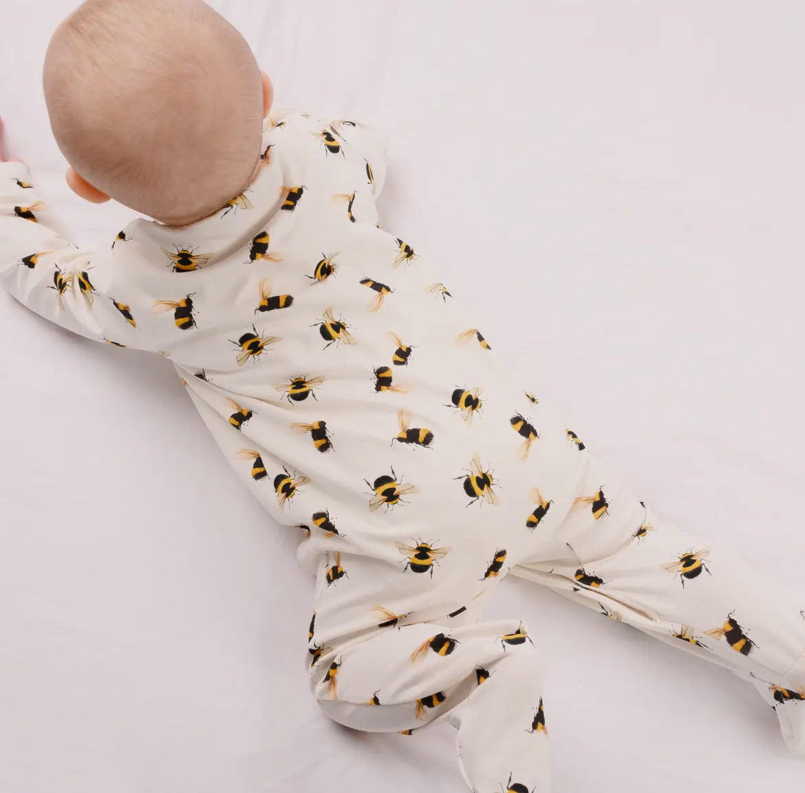 Bee print baby sleep suit by Fred & Noah - THE BRISTOL ARTISAN