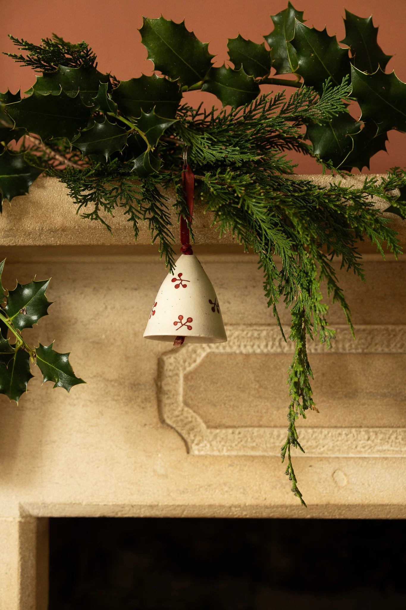 Botanic Ceramic Hand Painted Hanging Bell - Berry - THE BRISTOL ARTISAN