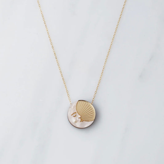 Moon Necklace - Gold by Wolf & Moon - THE BRISTOL ARTISAN