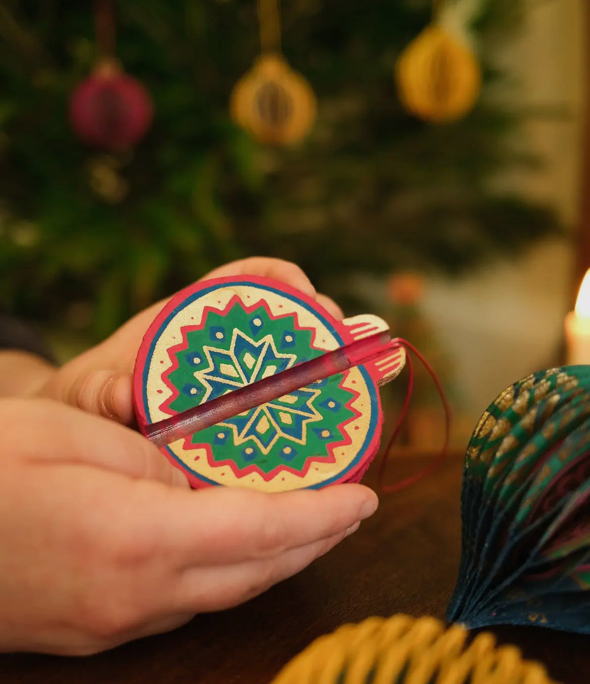 Pink Honeycomb Bauble Decoration - THE BRISTOL ARTISAN