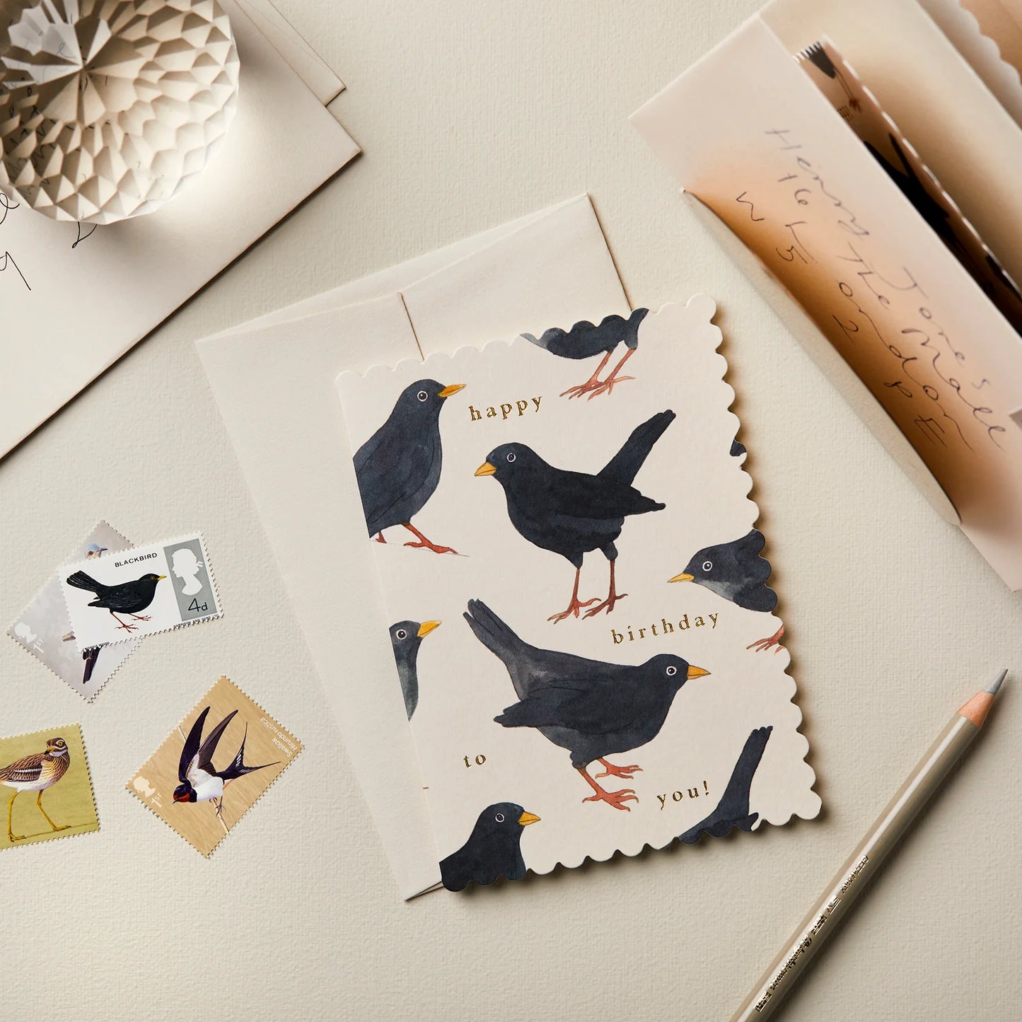 Blackbird 'Happy Birthday to You!' Card - THE BRISTOL ARTISAN