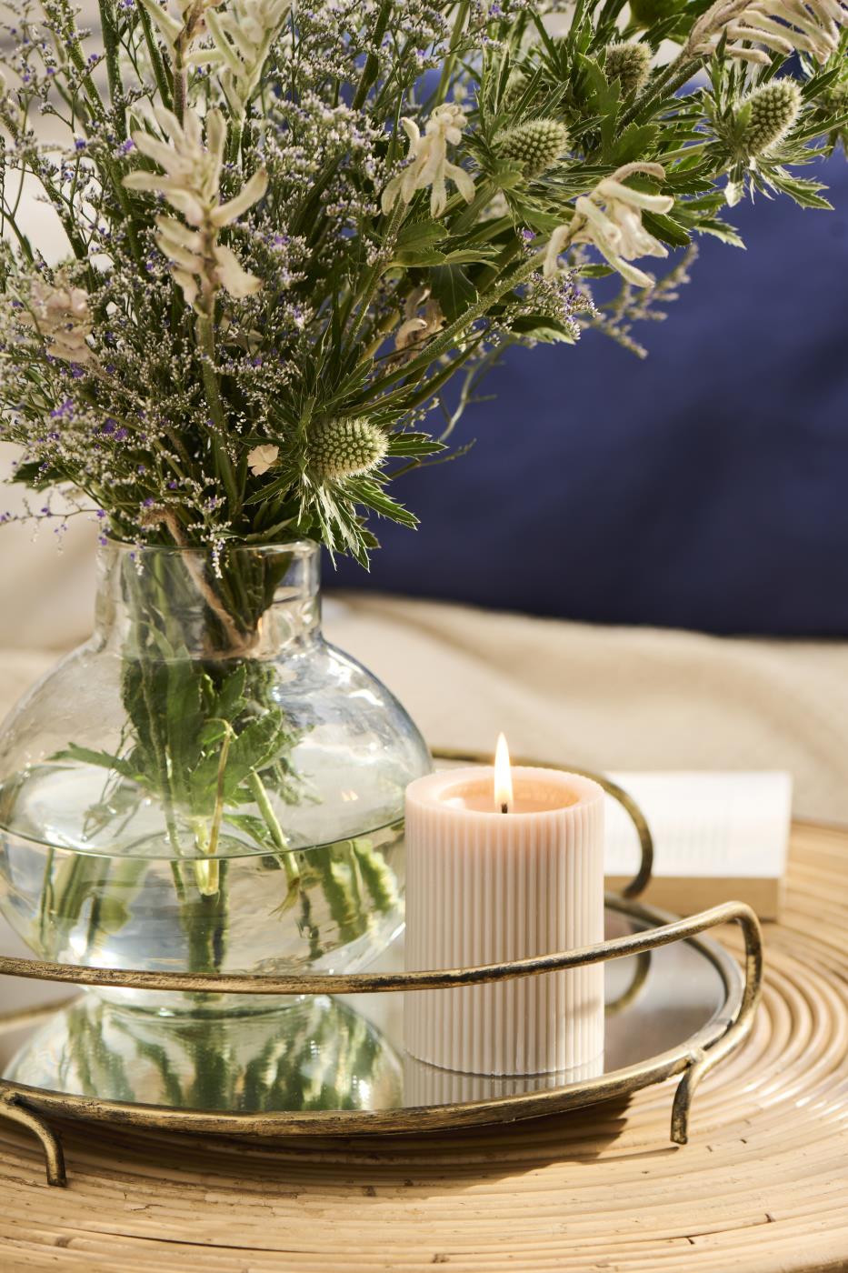 Clear Round Hand Blown Glass Vase - THE BRISTOL ARTISAN