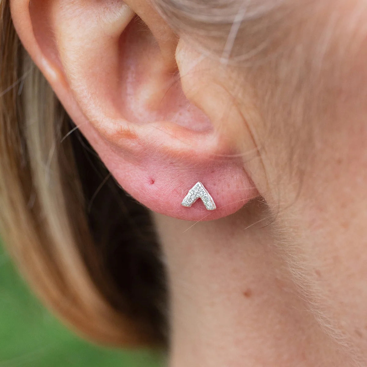Sterling Silver Mini Studs Chevrons - THE BRISTOL ARTISAN