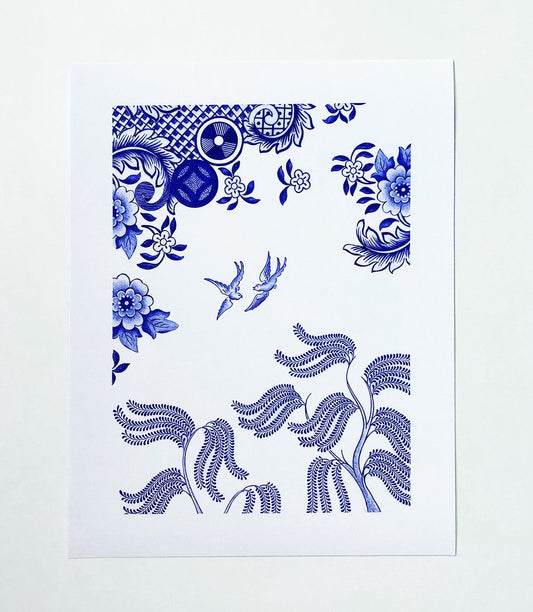 Willow Bird A3 Print by DINAH Paper& Clay - THE BRISTOL ARTISAN