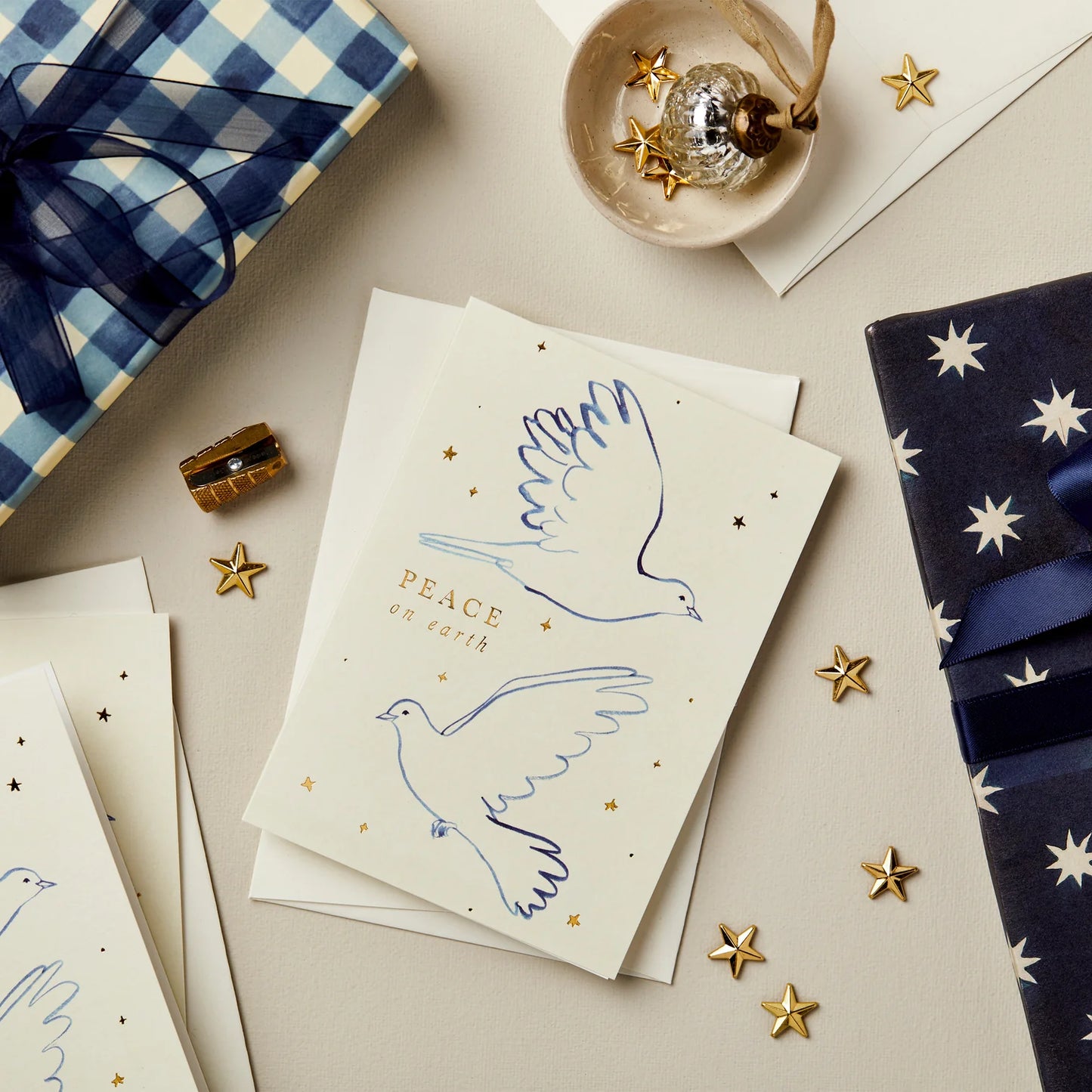 Doves ‘ Peace on Earth’ Christmas Card - THE BRISTOL ARTISAN