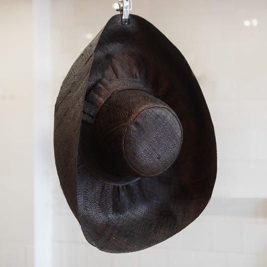Large Raffia Summer Hat - Black - THE BRISTOL ARTISAN