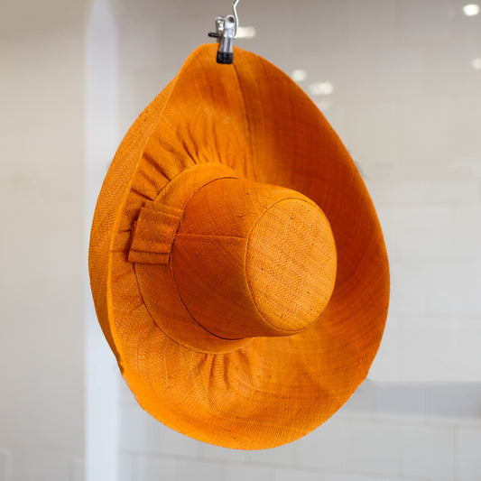 Large Raffia Summer Hat - Saffron - THE BRISTOL ARTISAN