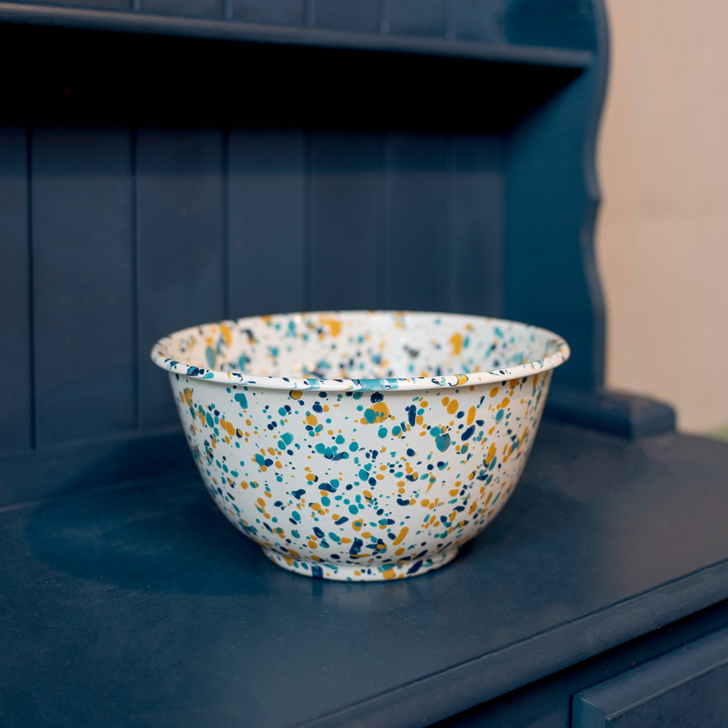 Buttercup Splatter Enamel Salad Bowl - THE BRISTOL ARTISAN
