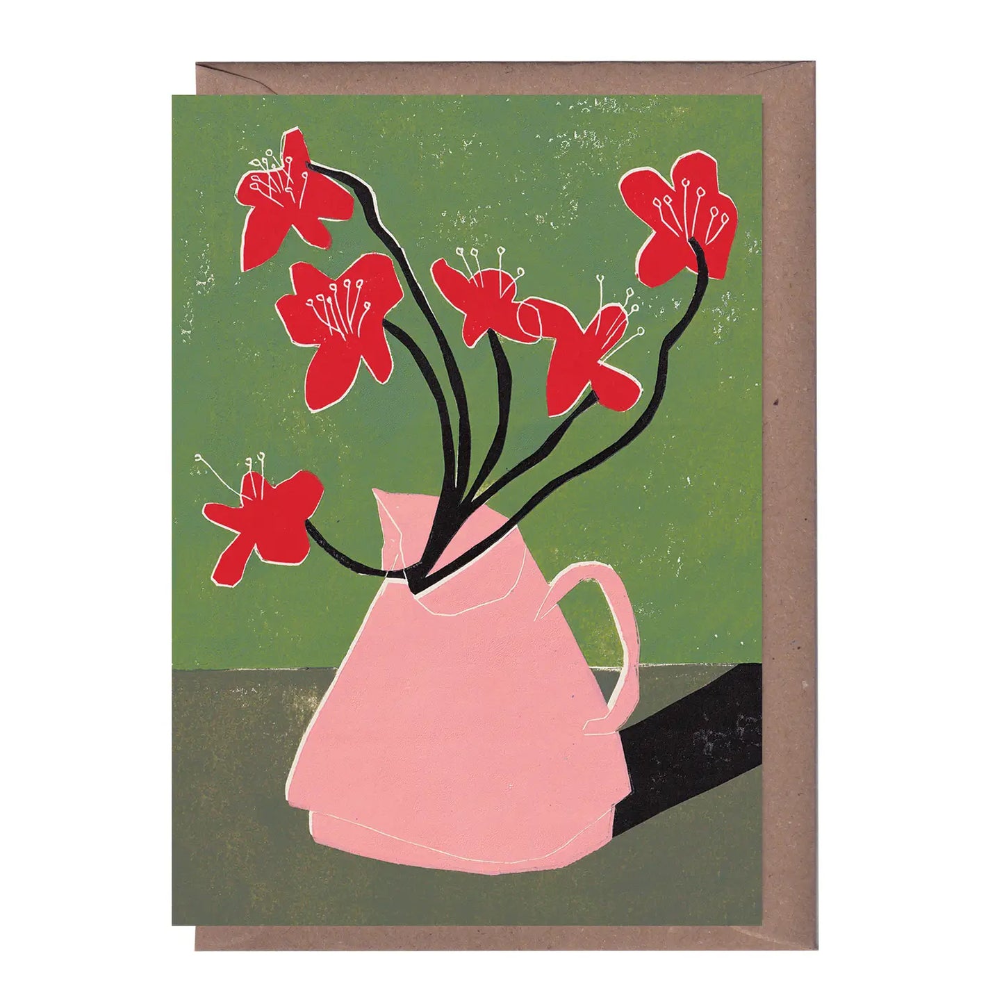 Red Geums Card - THE BRISTOL ARTISAN