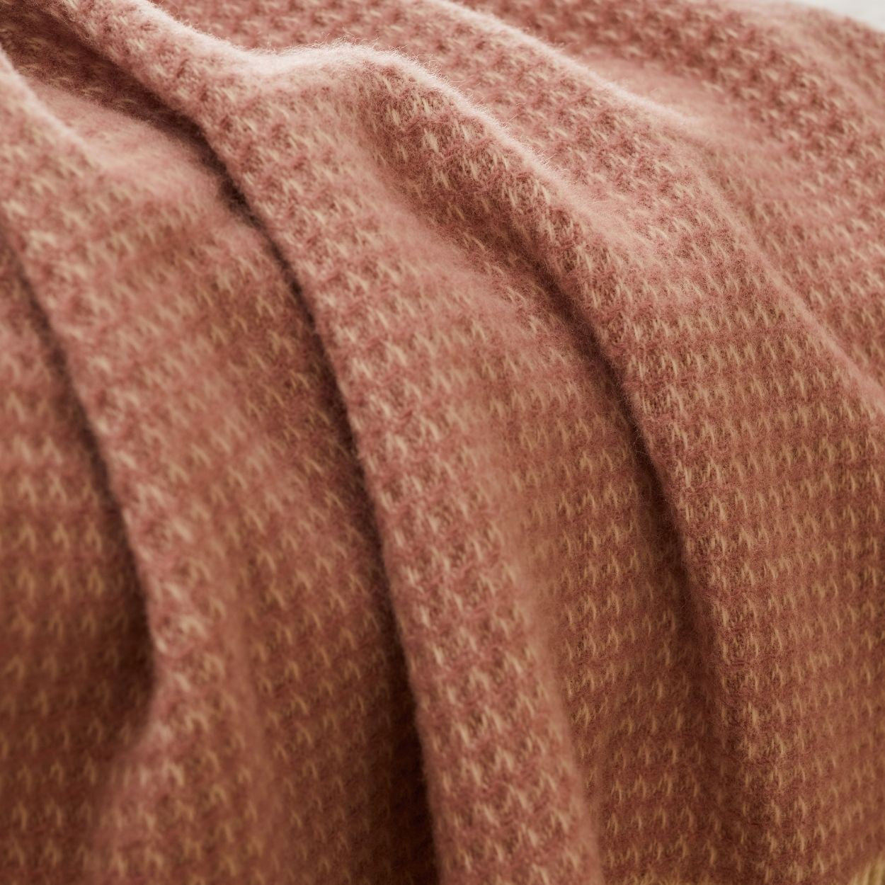 Dusky Pink Waffle Large Blanket - THE BRISTOL ARTISAN