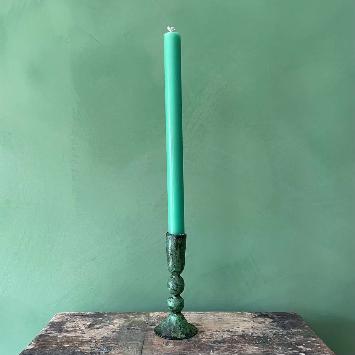 Rustic Green Iron Candleholder - THE BRISTOL ARTISAN