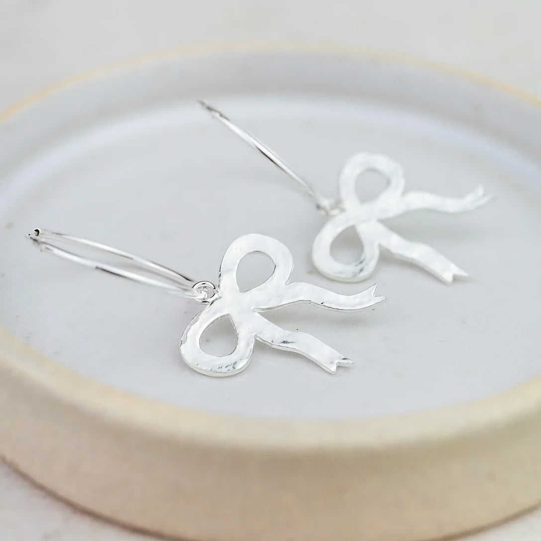 Sterling Silver Bow Hoops - THE BRISTOL ARTISAN