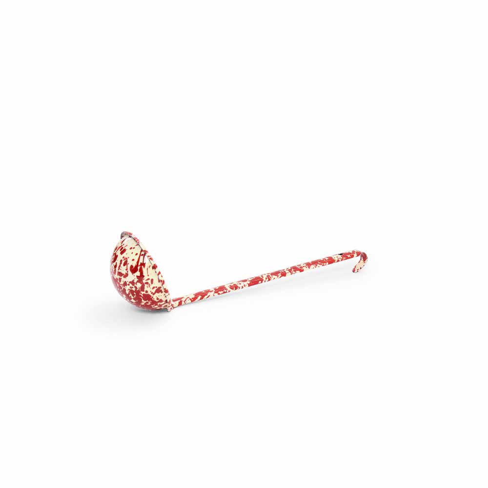 Burgundy and Cream Splatter Enamel Ladle - THE BRISTOL ARTISAN