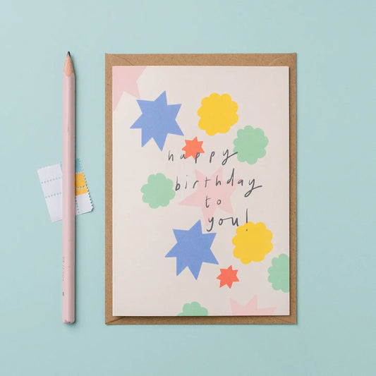 ‘Happy Birthday to you’ Birthday shapes Card - THE BRISTOL ARTISAN
