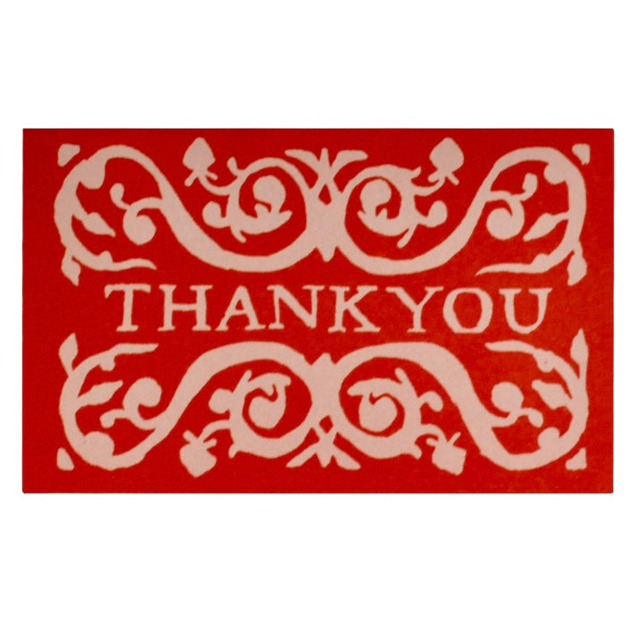 Strawberry Arabesque Thank You Gift Cards - Pack of 6 - THE BRISTOL ARTISAN