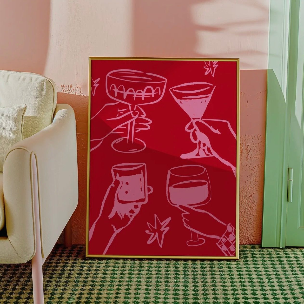 Cheers Cocktail Drinks A3 Print - THE BRISTOL ARTISAN