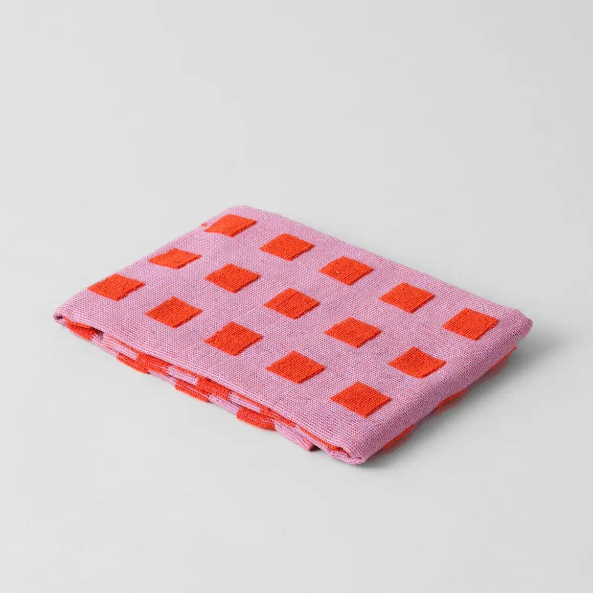 Squares Lilac & Red teatowel - THE BRISTOL ARTISAN