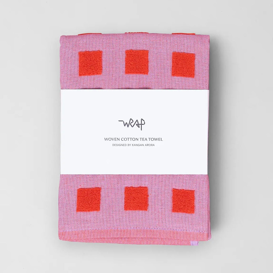Squares Lilac & Red teatowel - THE BRISTOL ARTISAN