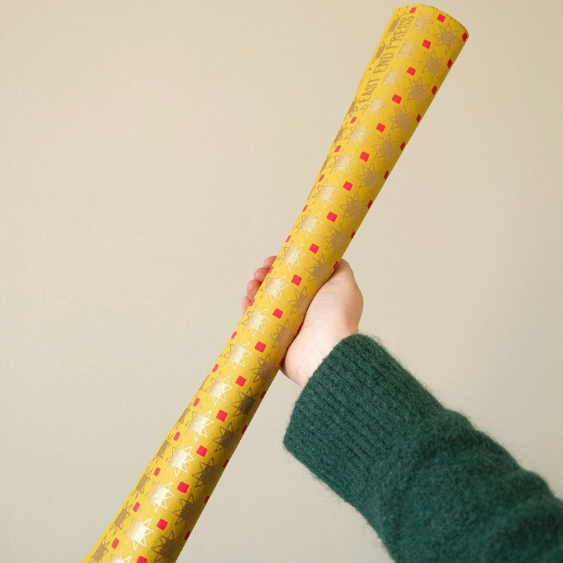 Christmas Quilt Screen Printed Christmas Gift Wrap - THE BRISTOL ARTISAN