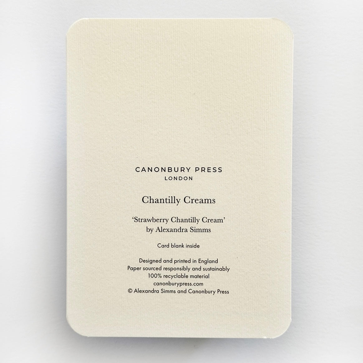 Strawberry Chantilly Cream Blancmange Card - THE BRISTOL ARTISAN