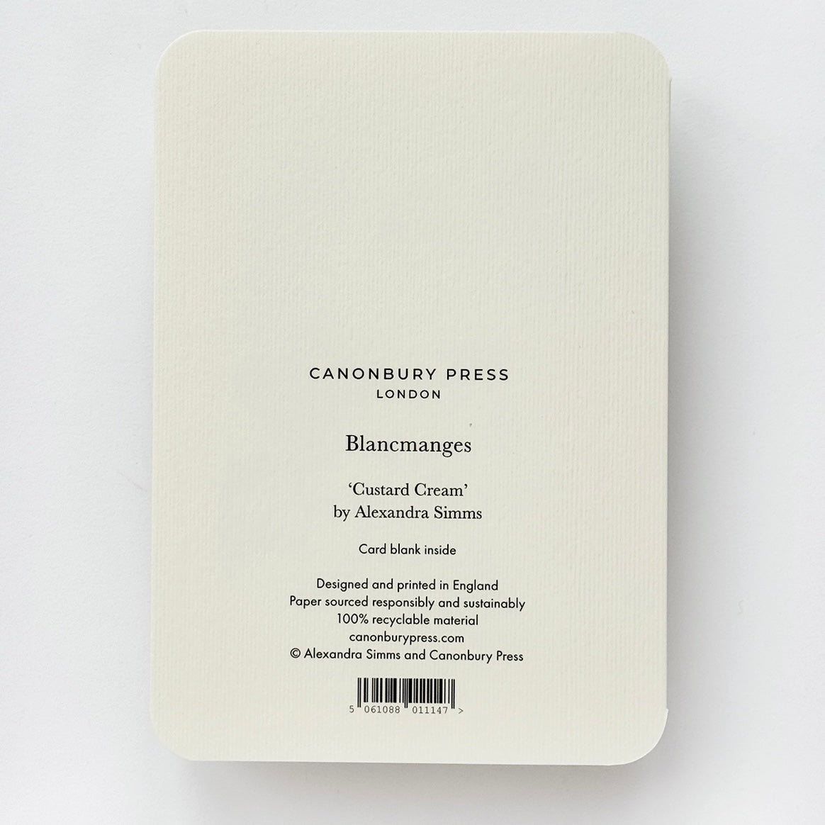Custard Cream Blancmange Card - THE BRISTOL ARTISAN