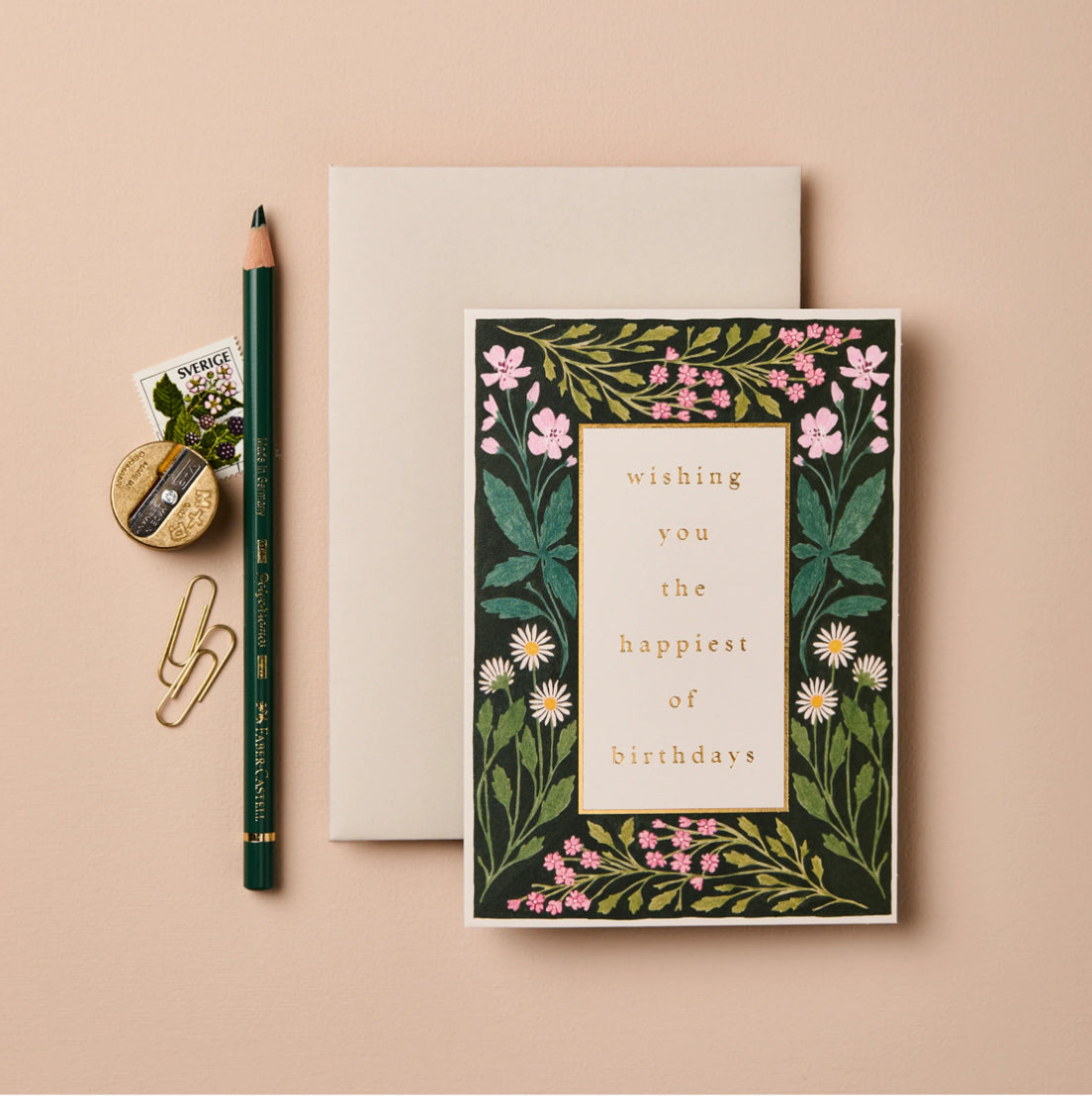 Meadow Border ‘Happiest of Birthdays’ Card - THE BRISTOL ARTISAN