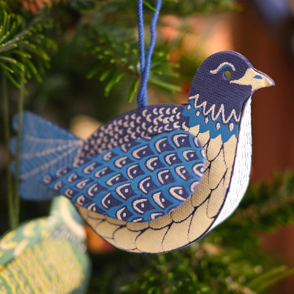Dove Screen Printed Christmas Decoration - THE BRISTOL ARTISAN