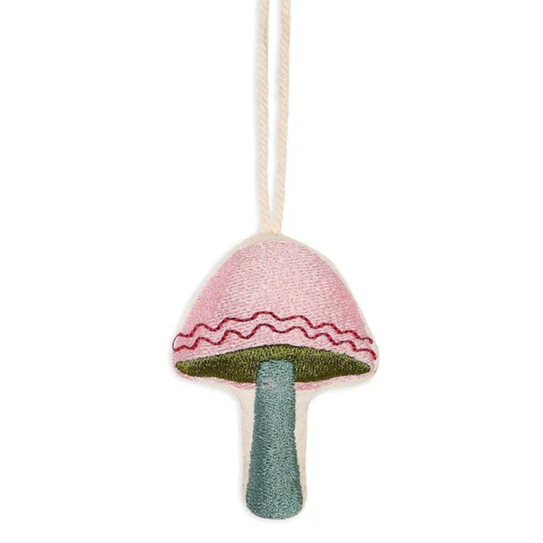 Embroidered Cotton Christmas Decoration - Mushroom - THE BRISTOL ARTISAN