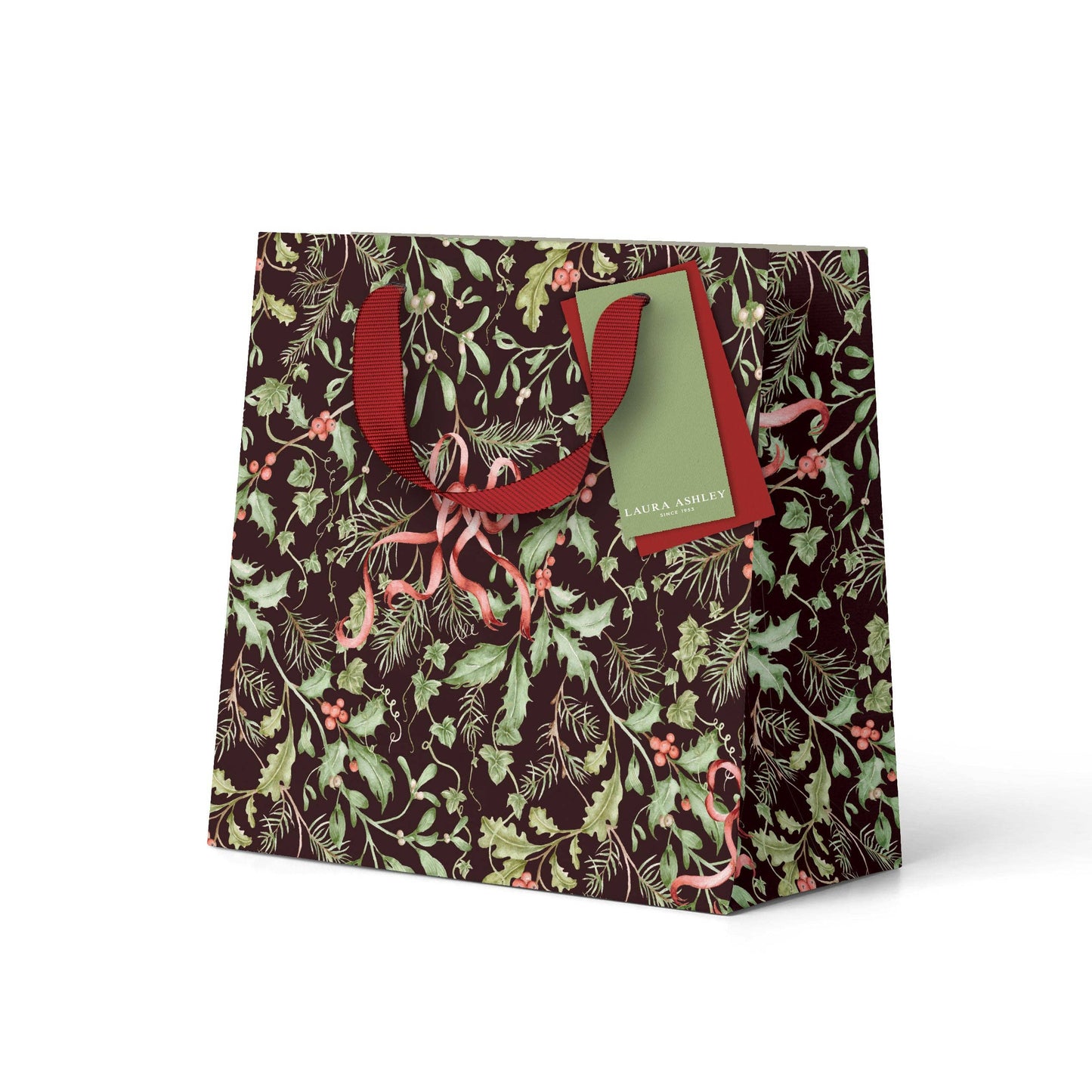 Holly and Bows Gift Bag - Small - THE BRISTOL ARTISAN