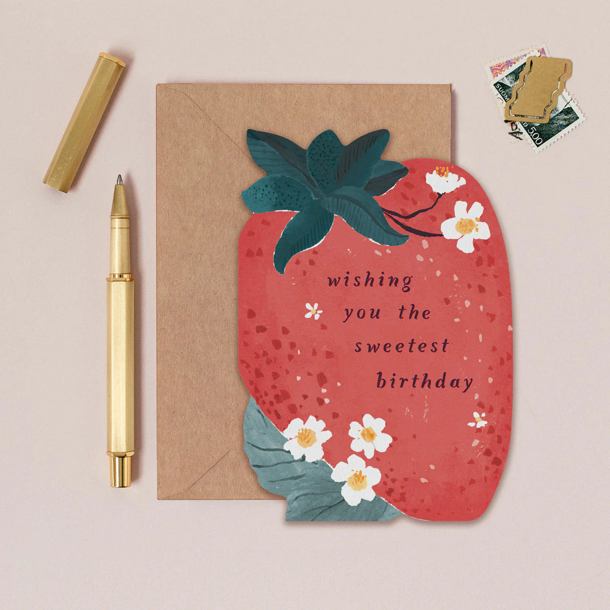 Sweet Strawberry Birthday Card - THE BRISTOL ARTISAN