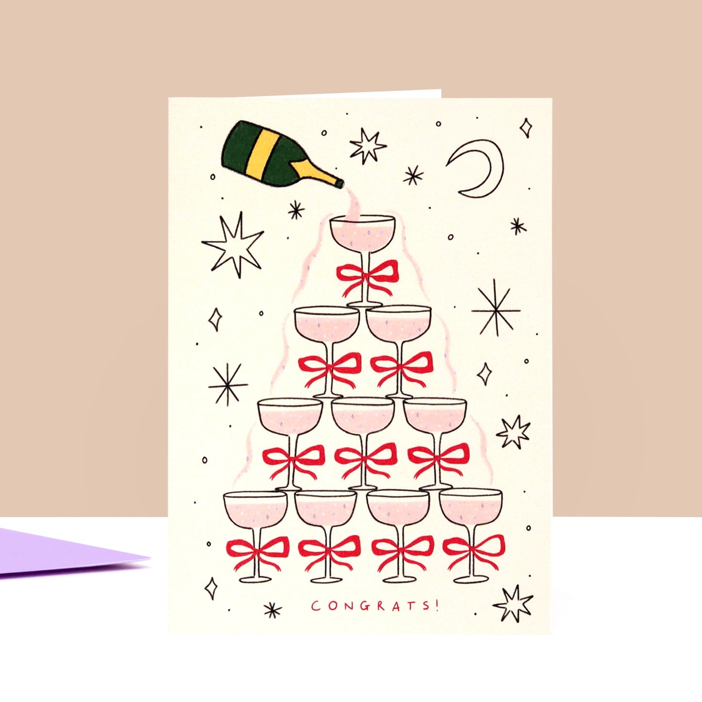 ‘Congrats!’ Champagne Coupes Card - THE BRISTOL ARTISAN
