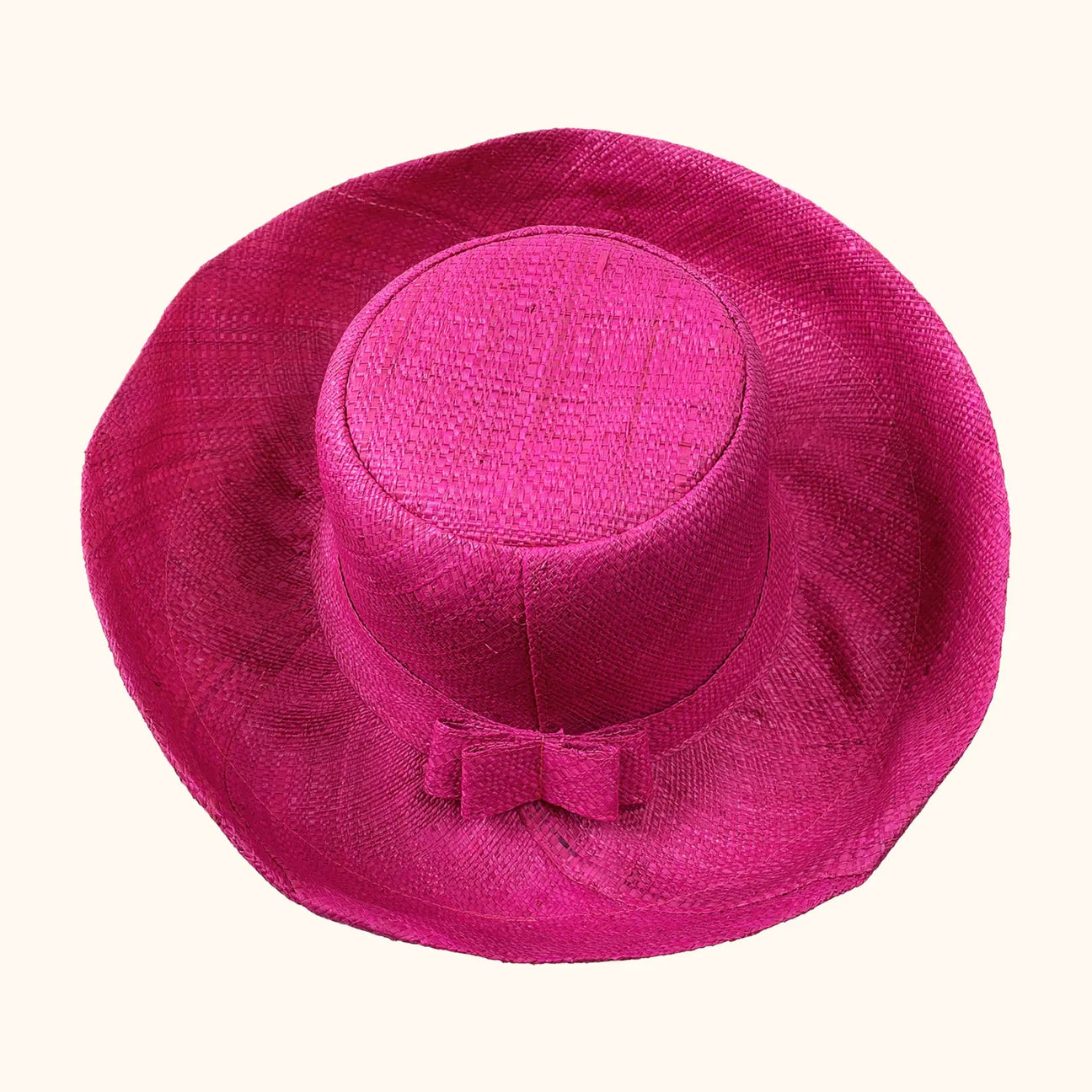Large Raffia Summer Hat - Pink